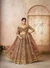 Kf 31 Coffee Banarasi Silk Embroidered Lahenga For Wedding Wholesale Suppliers In Mumbai